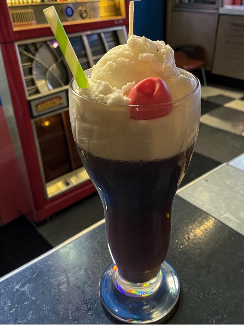 Hand Crafted Classic Soda Fountain Float with Cherry Candle